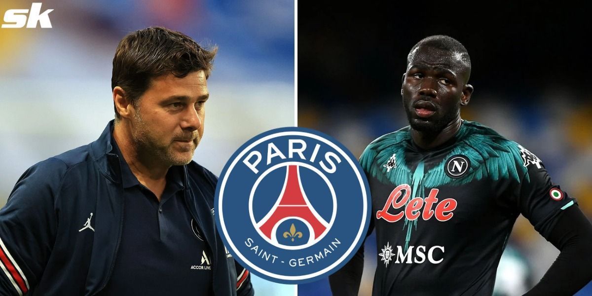 Paris Saint-Germain were in talks to sign Koulibaly (R) from Napoli