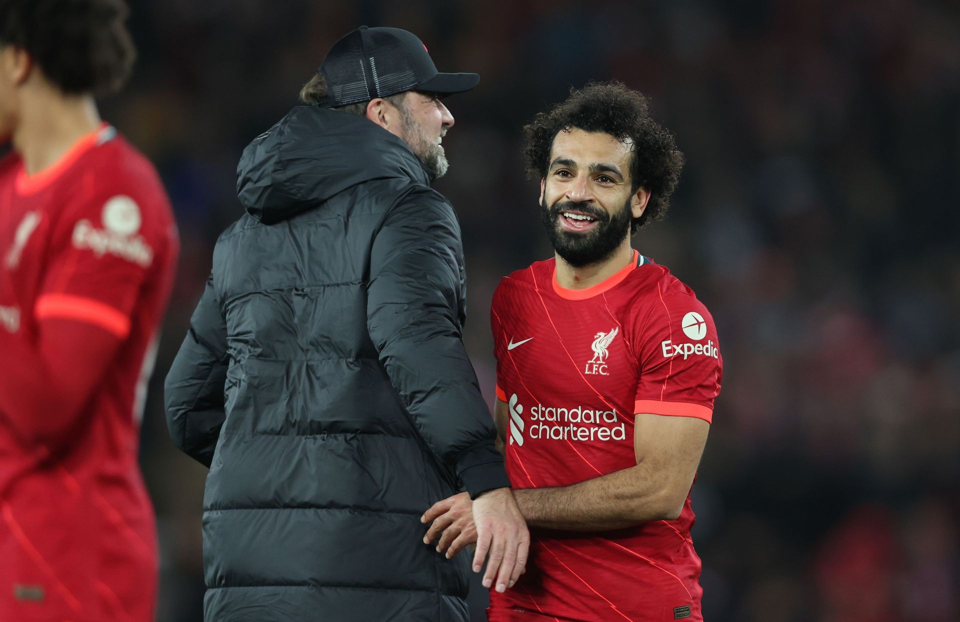 Mo Salah and Jurgen Klopp.