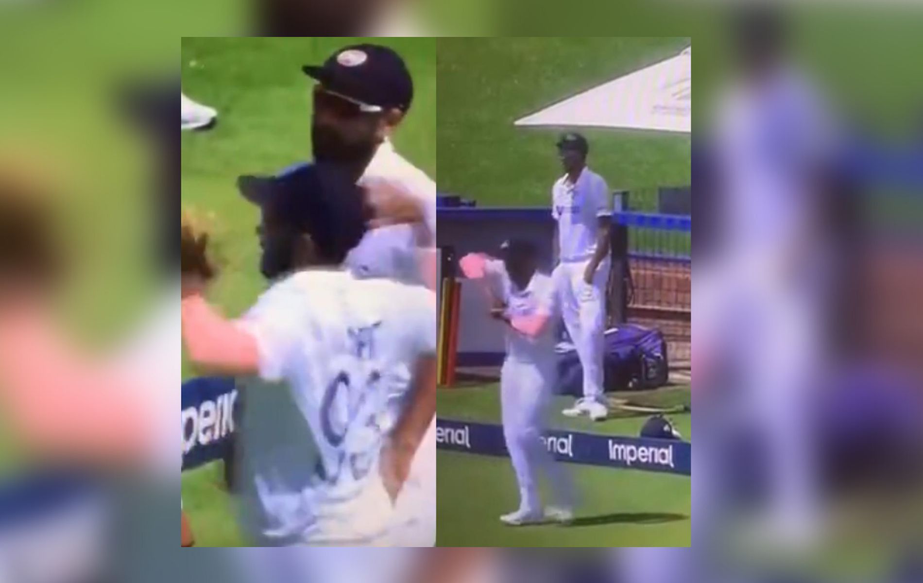 Jasprit Bumrah imitates Ravichandran Ashwin&#039;s bowling action. (Image source: Twitter)