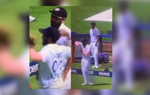 Jasprit Bumrah imitates Ravichandran Ashwin's bowling action. (Image source: Twitter)