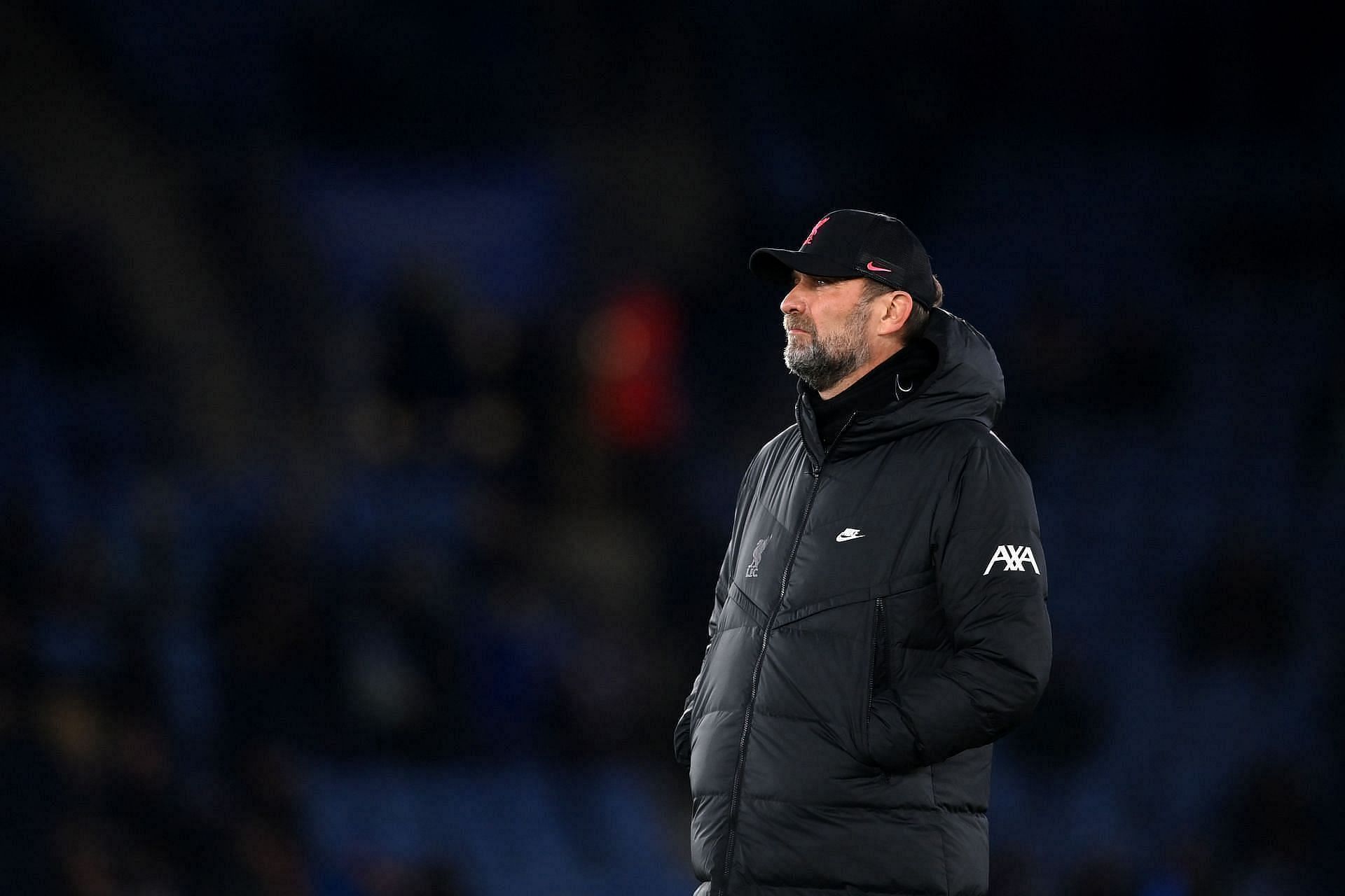 Club manager Jurgen Klopp looks on.