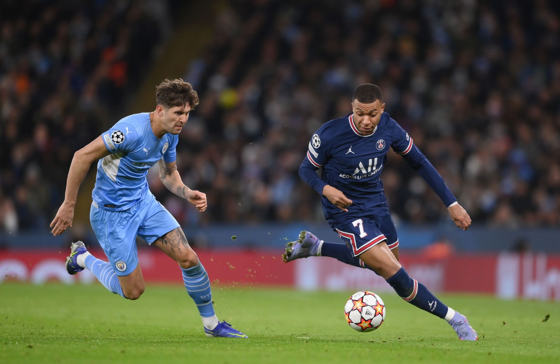 Kylian Mbappe in action for PSG