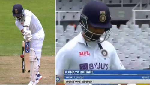 Snippets from Ajinkya Rahane's wicket.