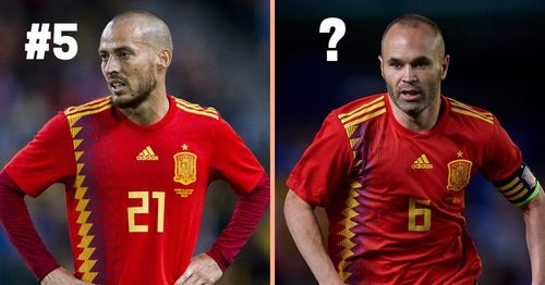 Spain's David Silva and Andres Iniesta