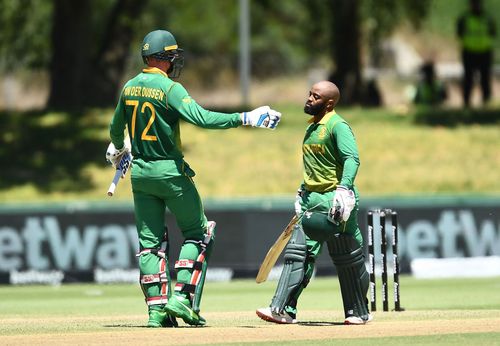 South Africa’s centurions Rassie van der Dussen (left) and Temba Bavuma. Pic: Getty Images