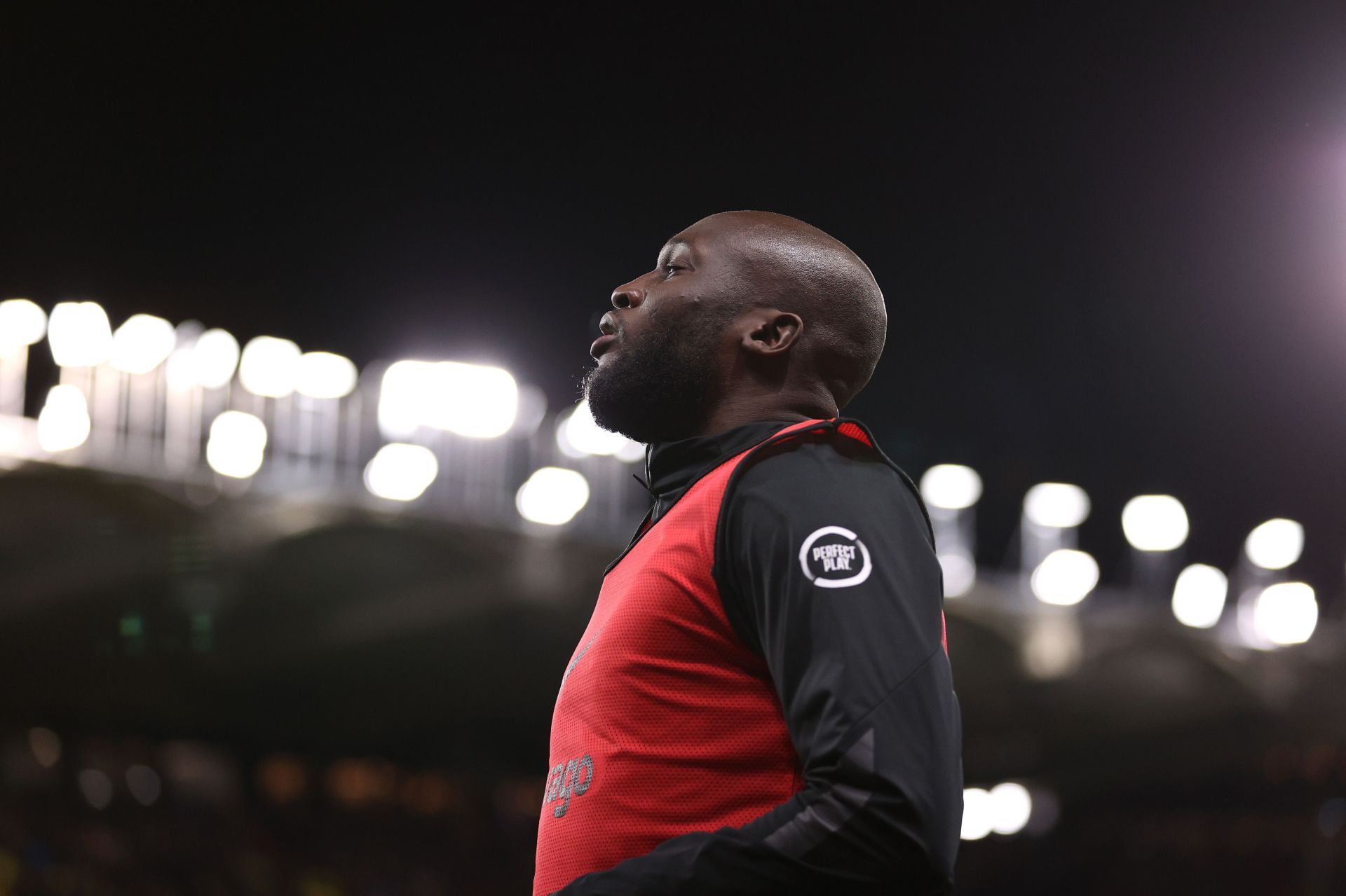 Romelu Lukaku training ahead of the game against Watford