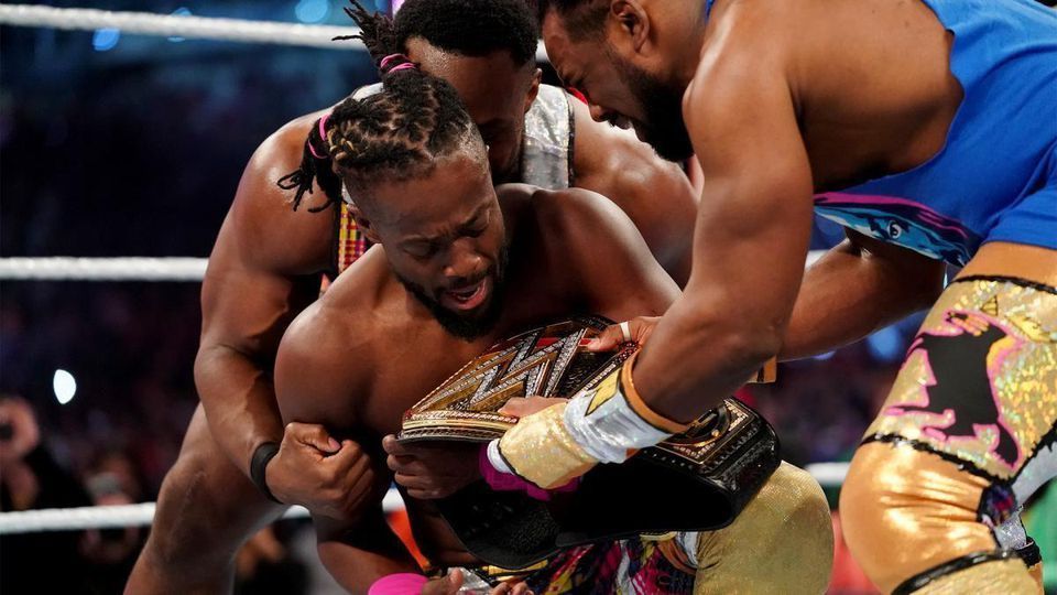 Kofi Kingston with the moment of 2019 at WrestleMania 35