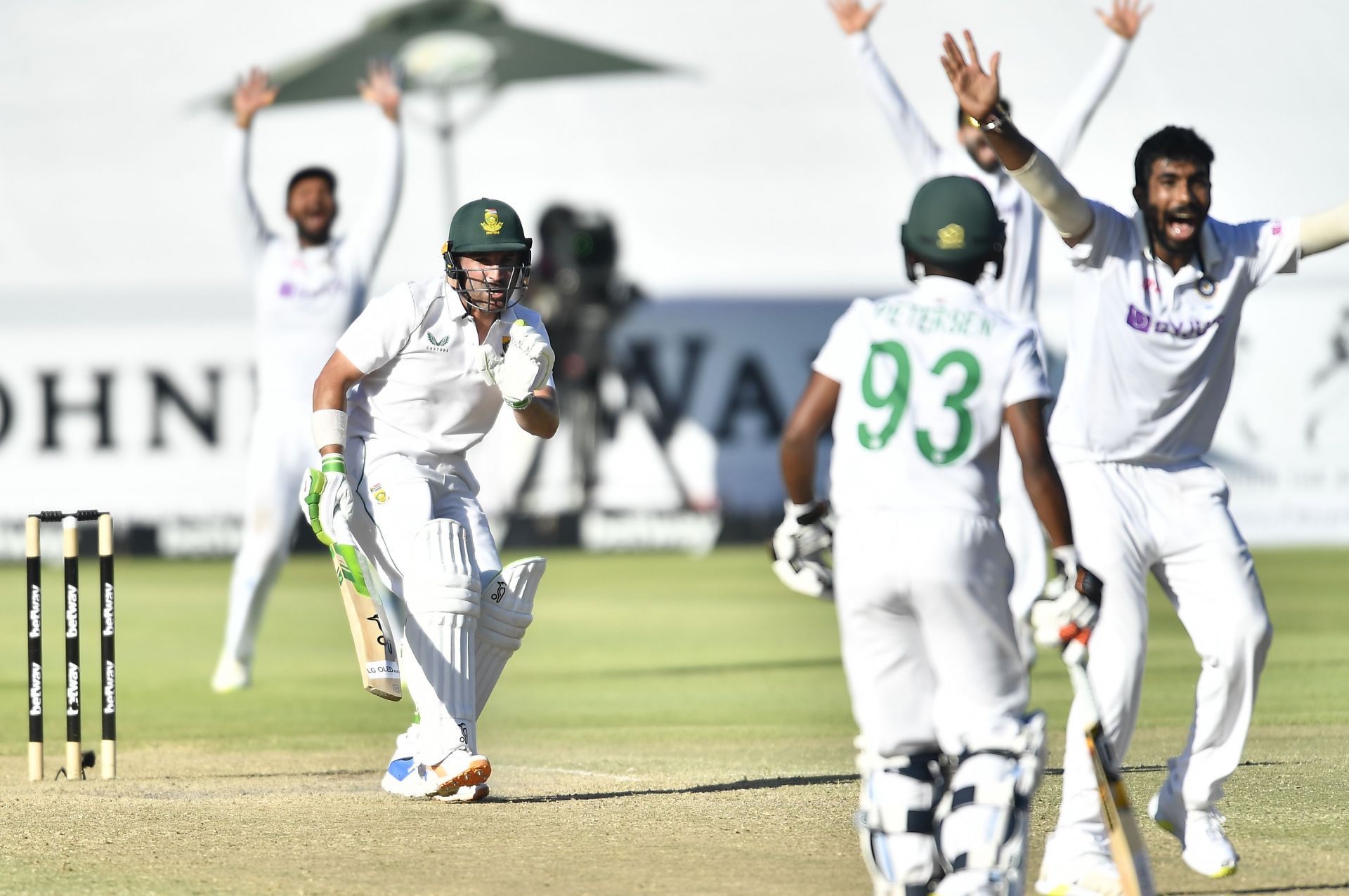 Jasprit Bumrah dismissed Dean Elgar off the final ball of Day 3, albeit with the help of DRS