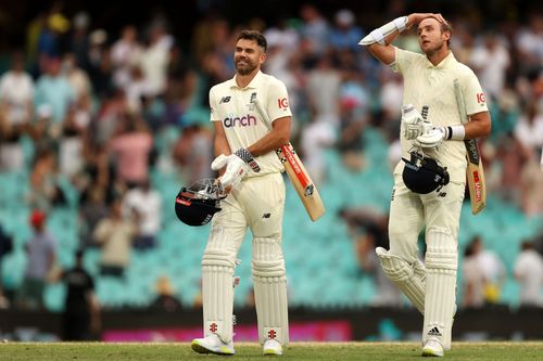 James Anderson and Stuart Broad battled late on to help their side secure a draw in Sydney.