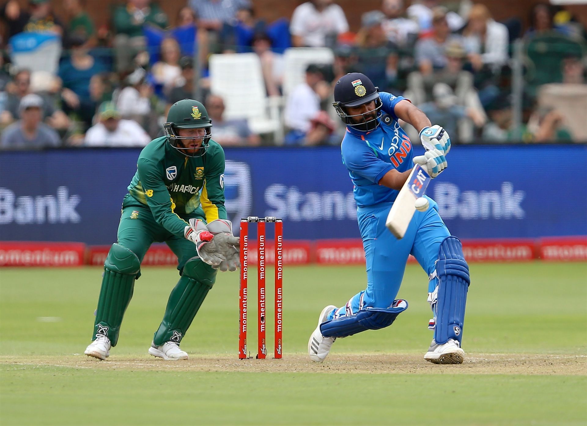 Rohit Sharma during the Port Elizabeth ODI in 2018. Pic: Getty Images