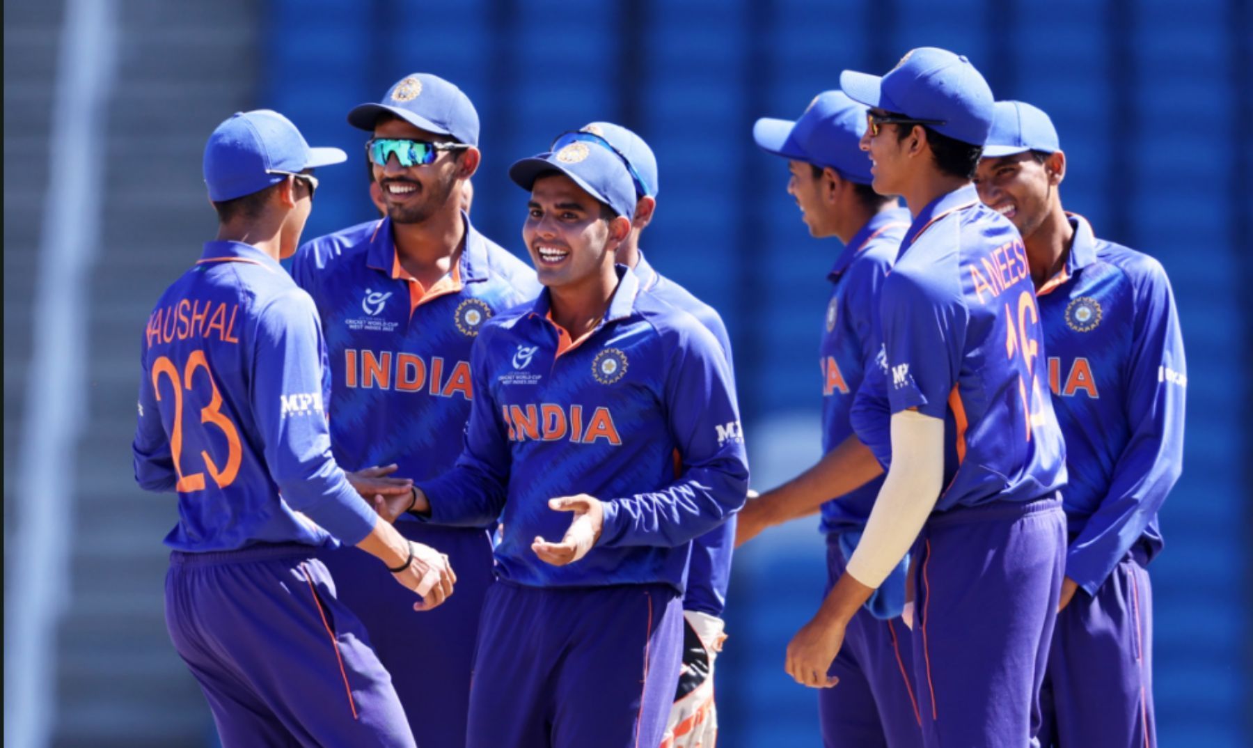The India U19 team during their match against Uganda. Pic: BCCI