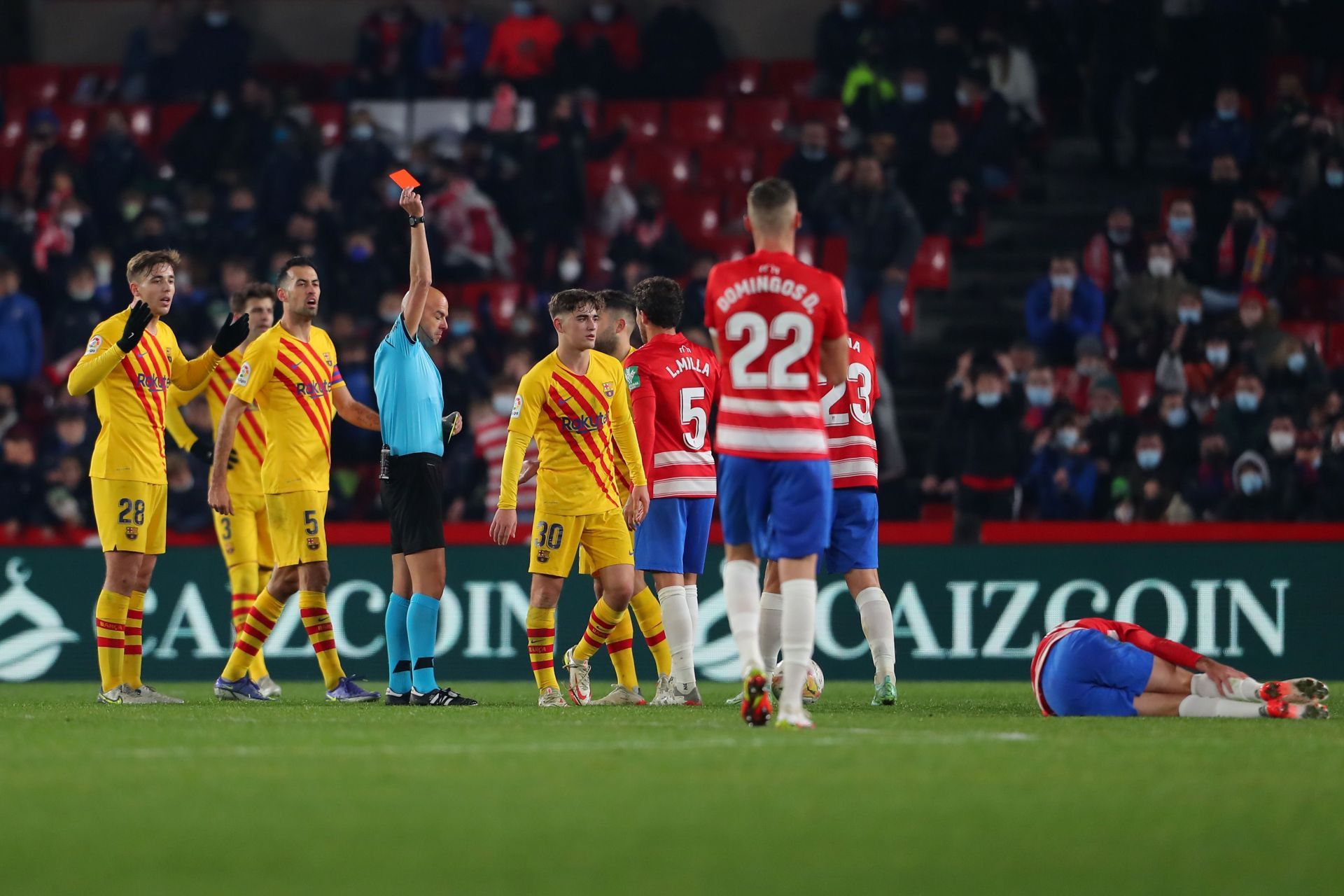 Gavi was sent off in Barcelona's draw against Granada