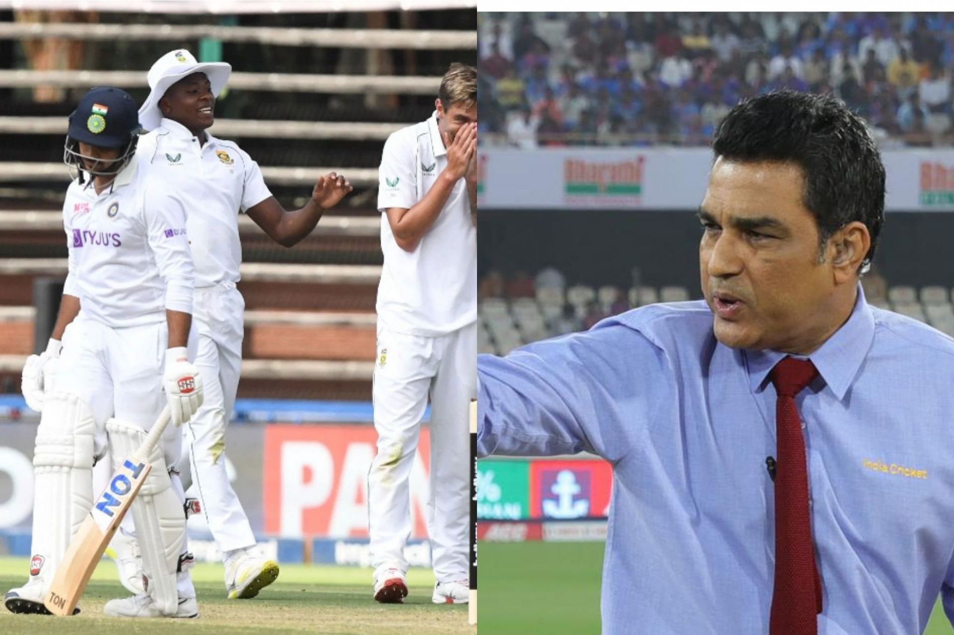 Sanjay Manjrekar (R) feels India are still in the game even after being bundled out for 202
