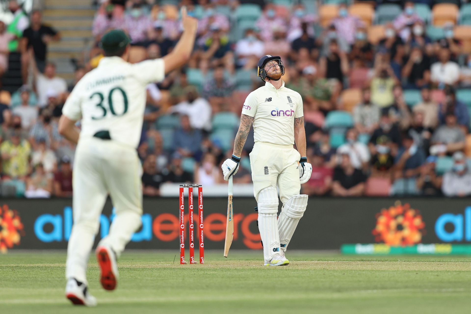 Ben Stokes stunned after Nathan Lyon&#039;s brilliant catch sends him packing.