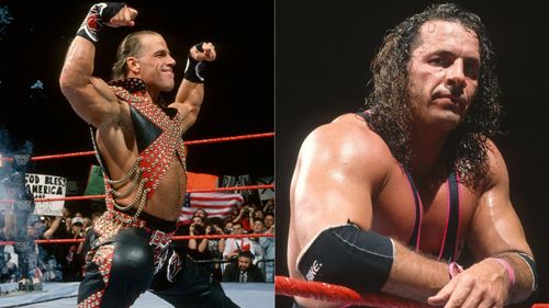 Shawn Michaels (left); Bret Hart (right)