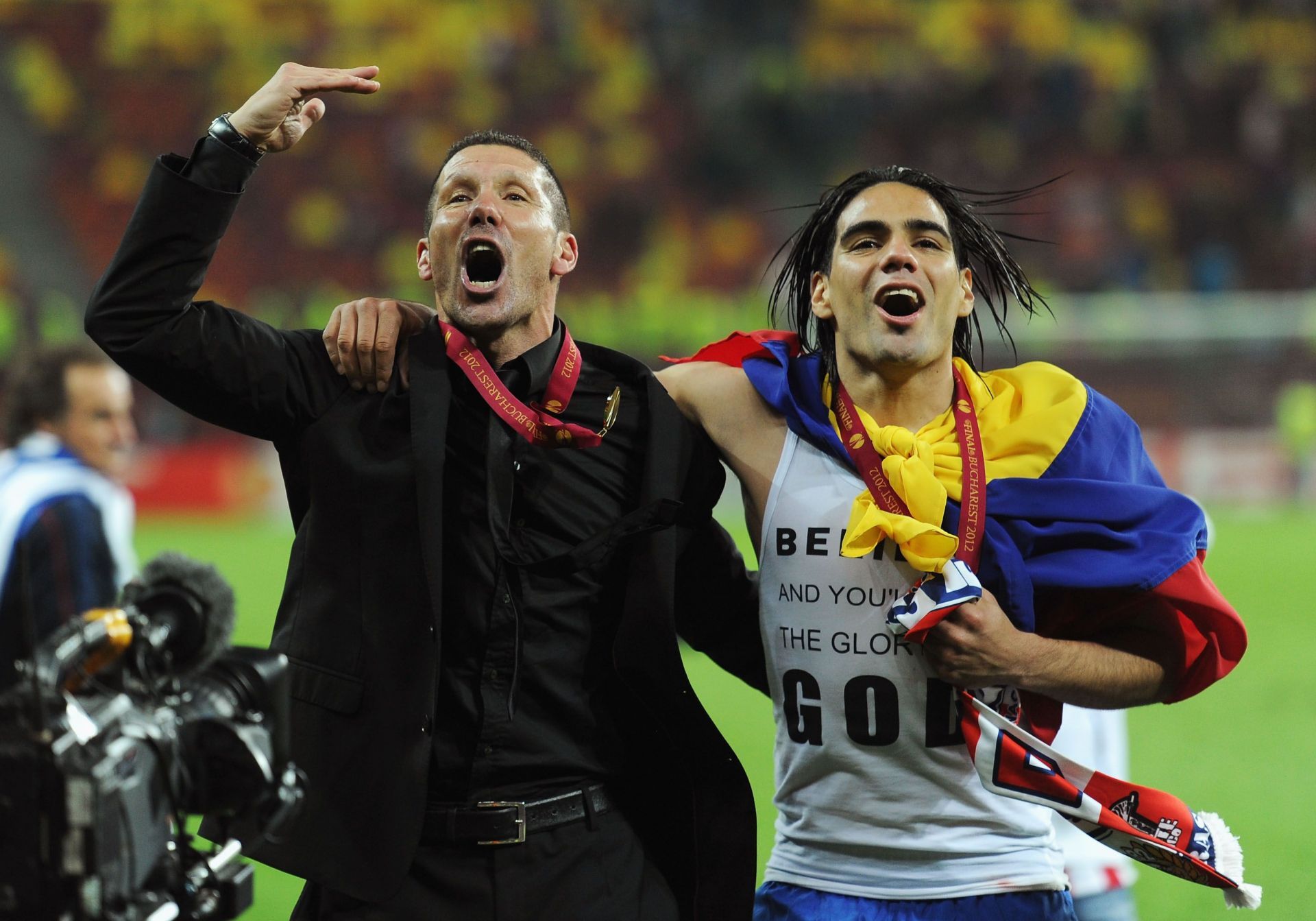 Radamel Falcao (right) has scored a lot of goals under Simeone (left).