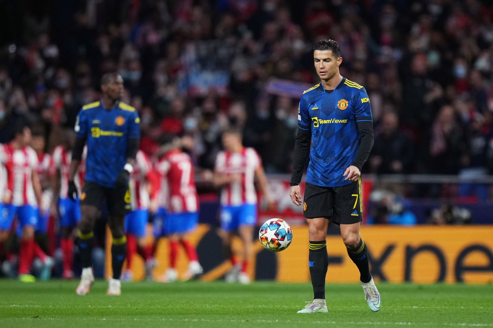 Manchester United's Cristiano Ronaldo was dealt with quiet easily by the Atletico Madrid defense.