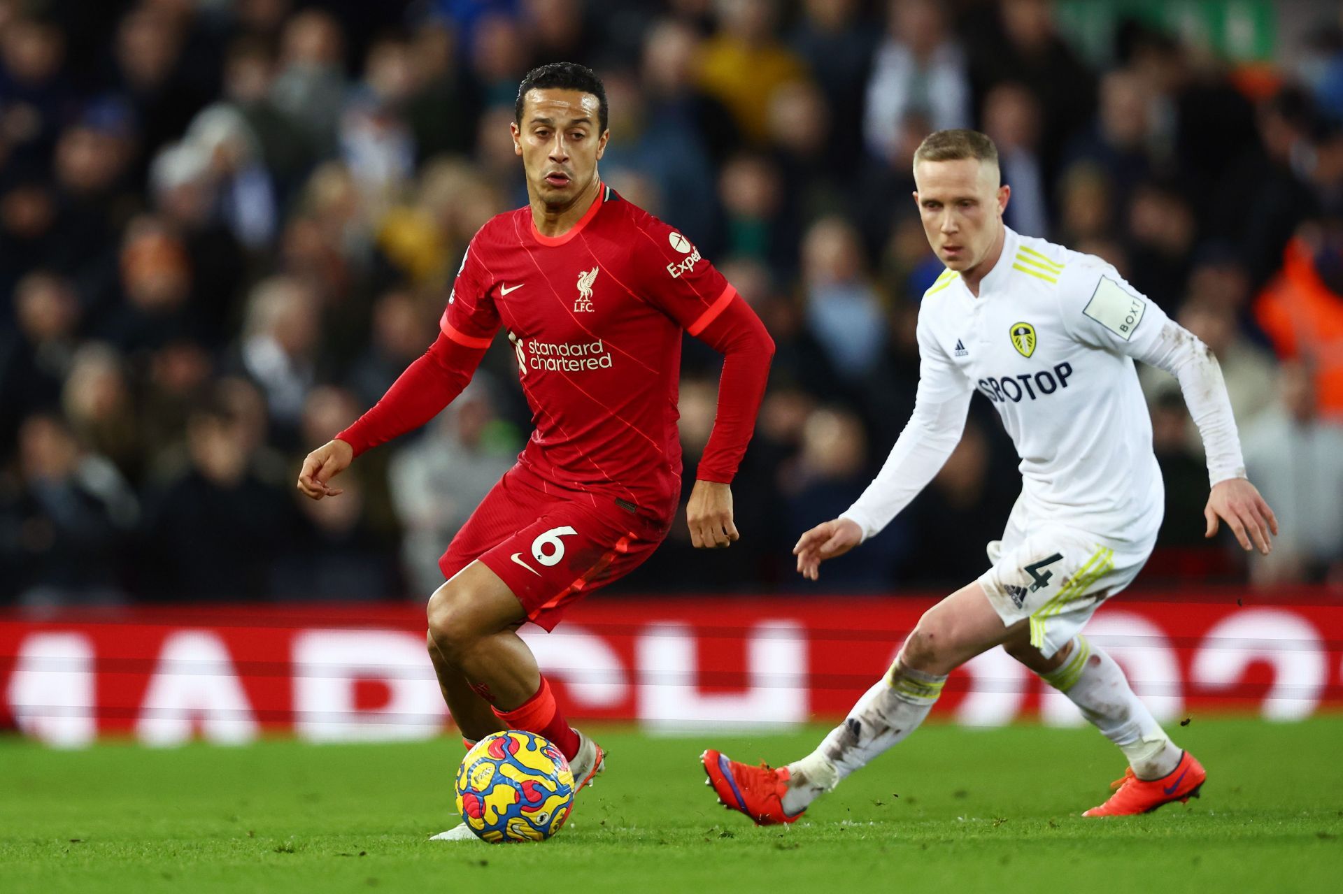 Thiago Alcantara (left) is finally stepping up at Anfield.