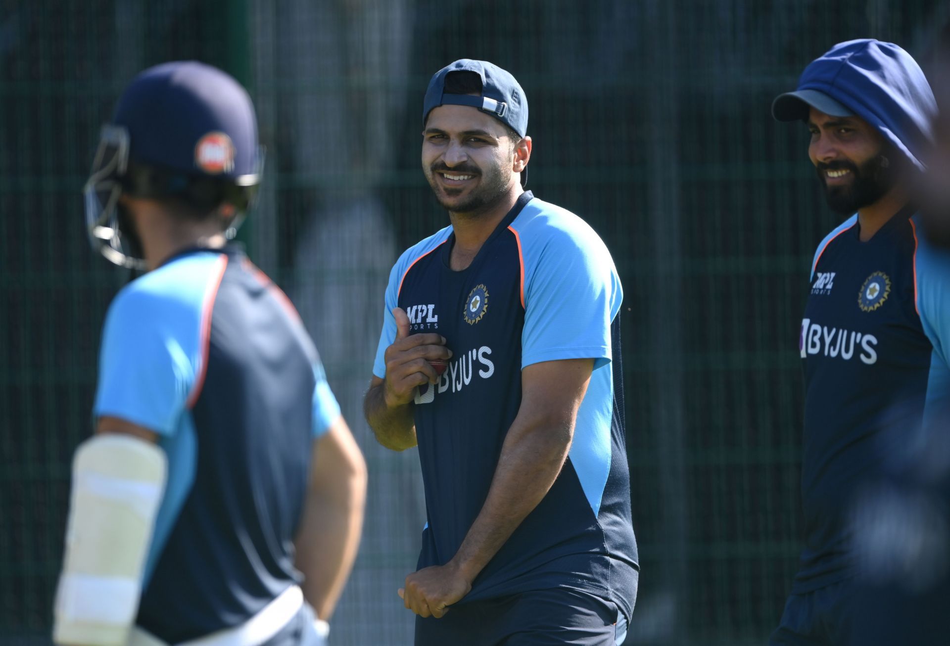 Shardul Thakur in action during an India Nets Session