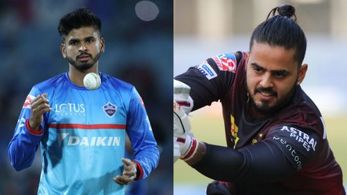 Shreyas Iyer (L) and Nitish Rana were KKR's biggest signings on Day 1 of the IPL 2022 auction.