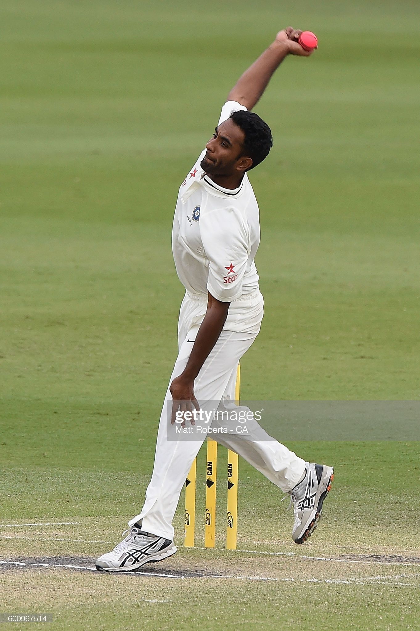 Jayant Yadav playing a pink-ball Test.