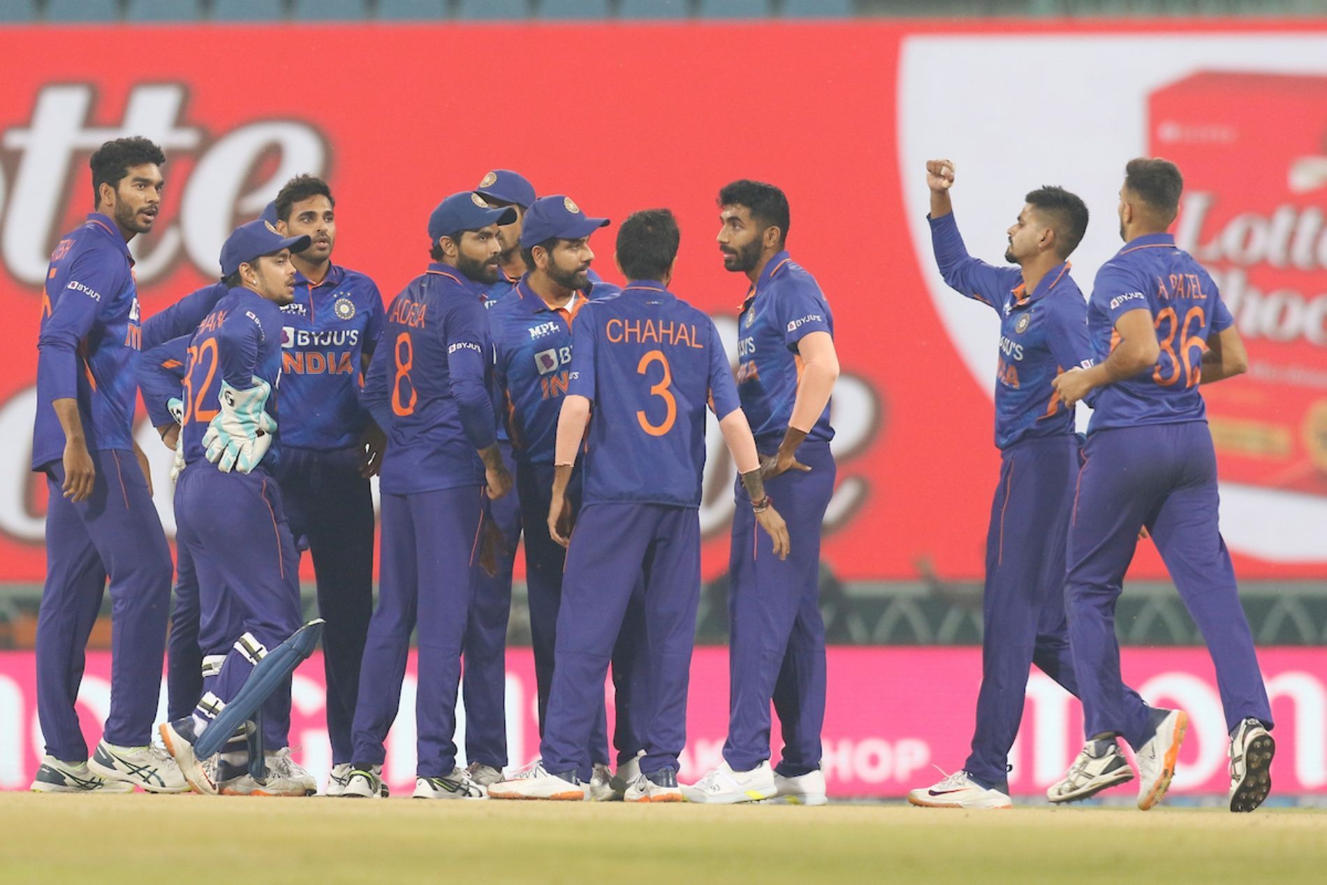 Team India during the 1st T20I. Pic: BCCI