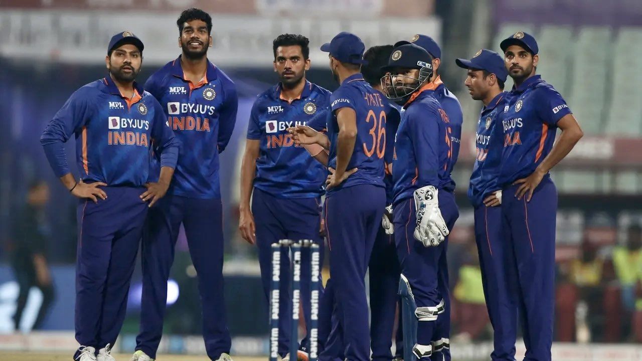 Team India during the 2nd T20I. Pic: BCCI