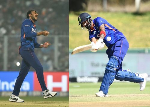 Axar Patel and KL Rahul. Pics: Getty Images