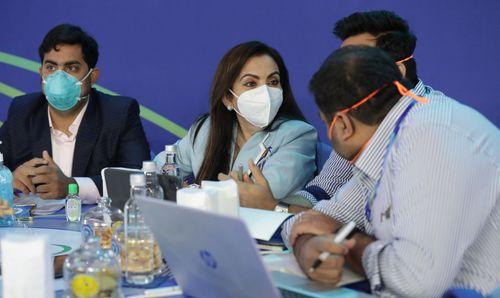 Mumbai Indians during the IPL 2022 auction. Pic: IPLT20.COM