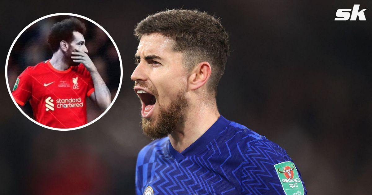 Jorginho and Salah had a small exchange of words during the penalty shootout.