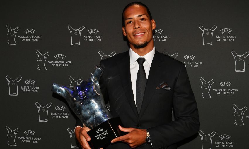 Virgil van Dijk winning the 2018/19 edition of the award