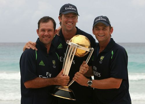 Australian team celebrate their 2007 World Cup win