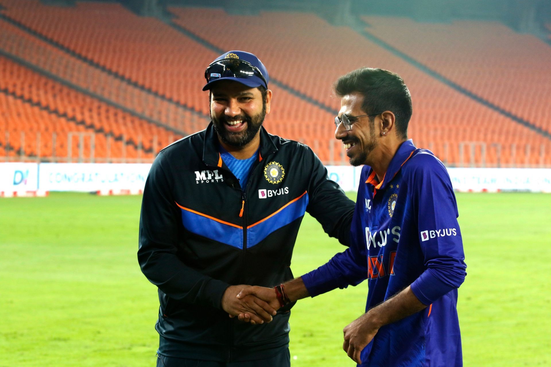 Leg-spinner Yuzvendra Chahal picked his first four-for in home ODIs before Rohit Sharma stroked a quickfire 60 [Credits: BCCI]