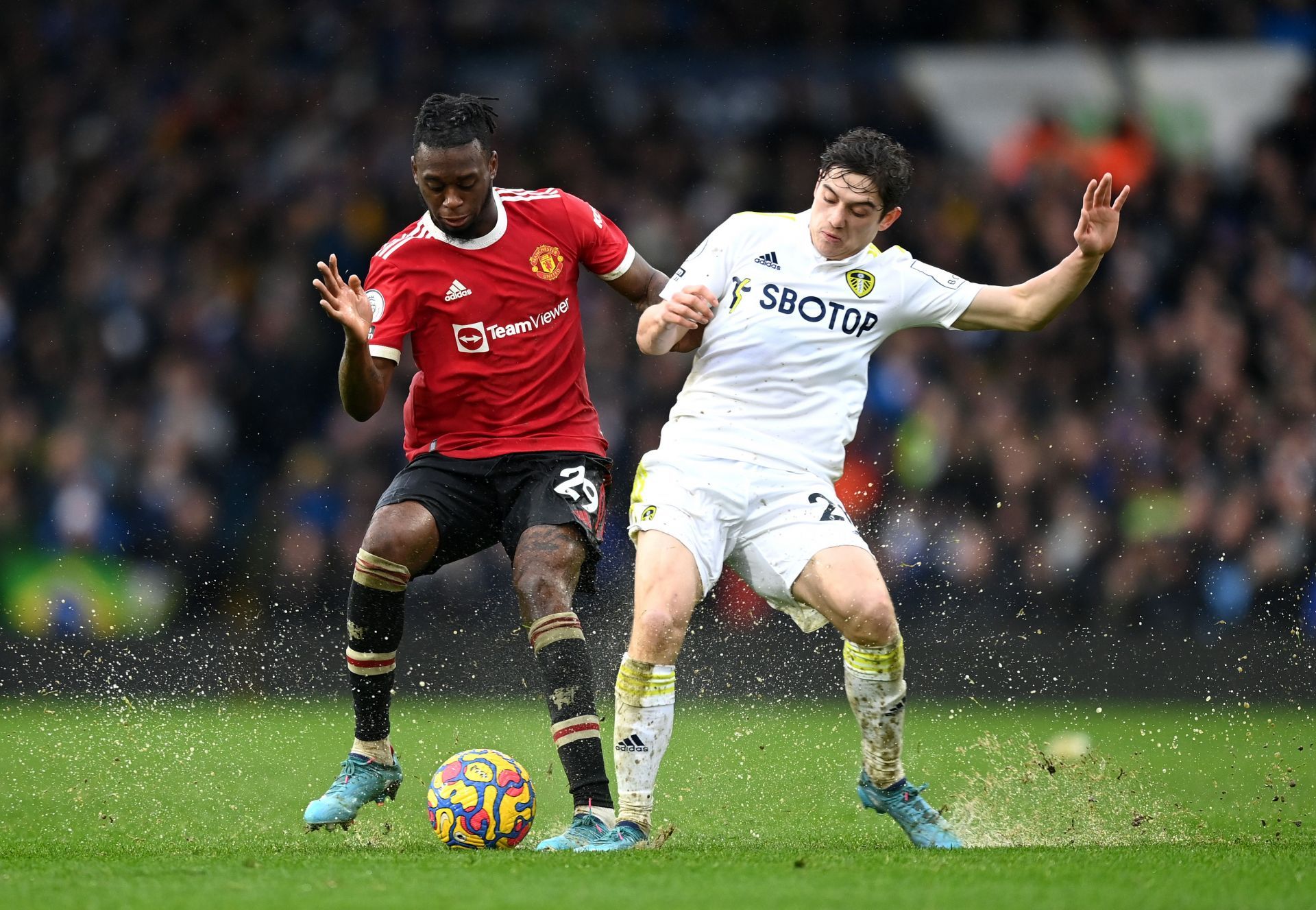 Aaron Wan-Bissaka (right) has dropped down the pecking order at Manchester United