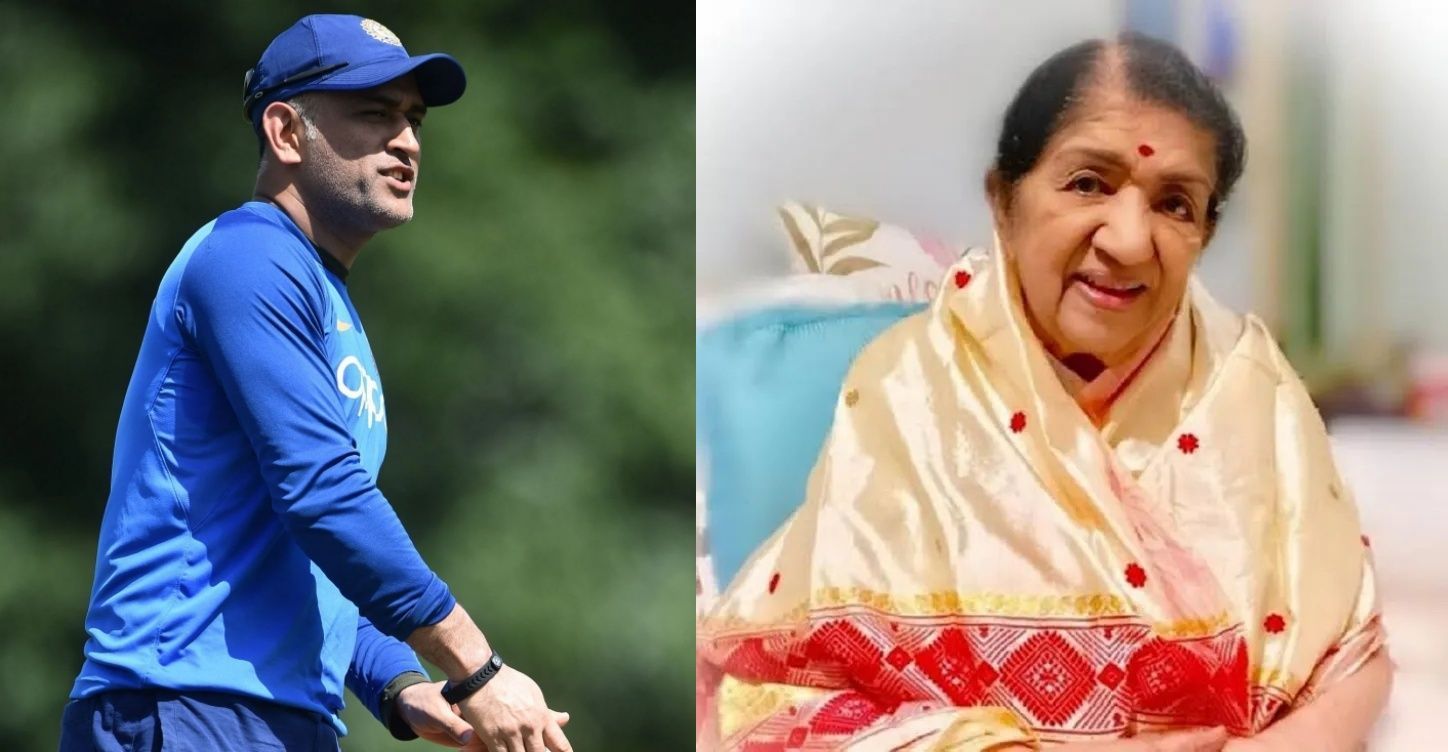 Former India captain MS Dhoni (left) and legendary singer Lata Mangeshkar.