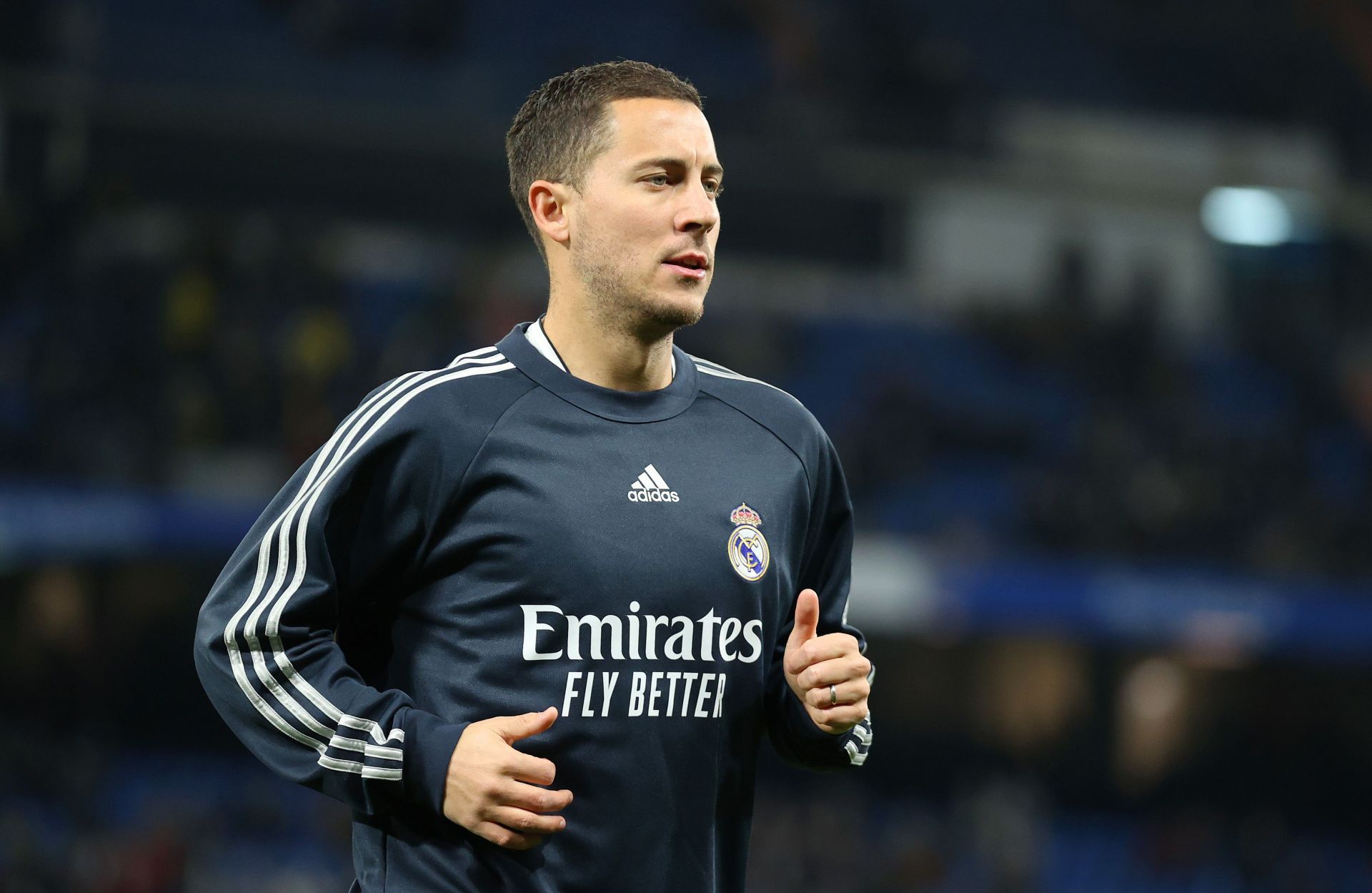 Eden Hazard warming up v Cadiz CF - La Liga Santander