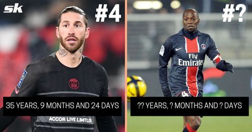 Claude Makelele and Sergio Ramos are among the oldest goalscorers in PSG history