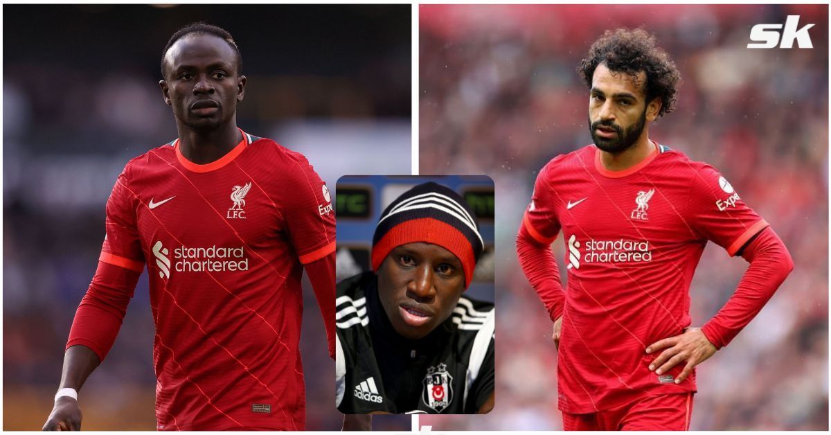 Liverpool&#039;s Sadio Mane (L) and Mohamed Salah; (inset) Demba Ba.
