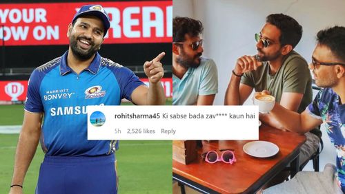 Rohit Sharma's comment on Dhawal Kulkarni's post.