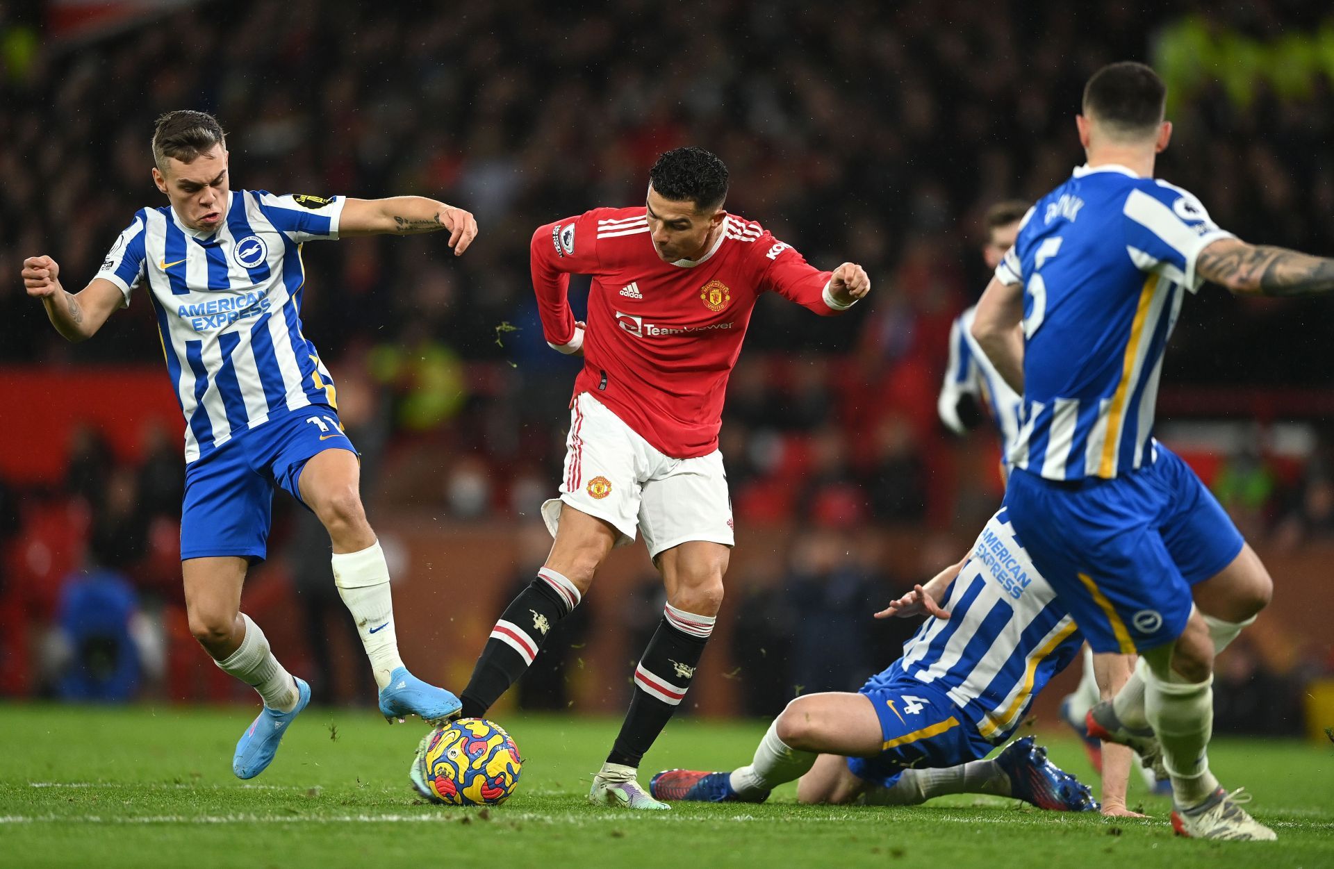 Ralf Rangnick hailed Cristiano Ronaldo (in red) after the latter inspired Manchester United to a 2-0 win.