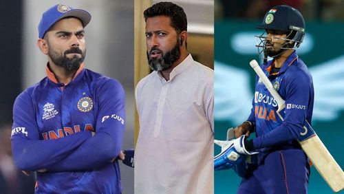 Virat Kohli, Wasim Jaffer and Shreyas Iyer (from left to right).