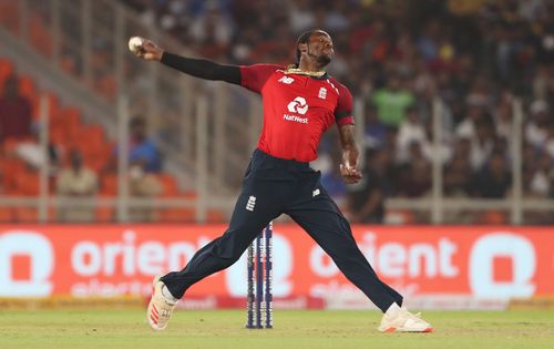 Jofra Archer during the T20 series against India last year. Pic: Getty Images