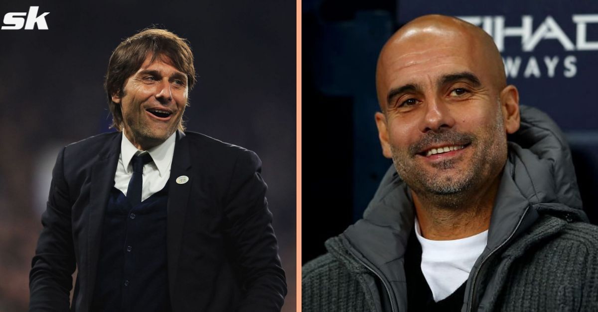 (L to R) Tottenham Hotspur manager Antonio Conte and Manchester City boss Pep Guardiola.