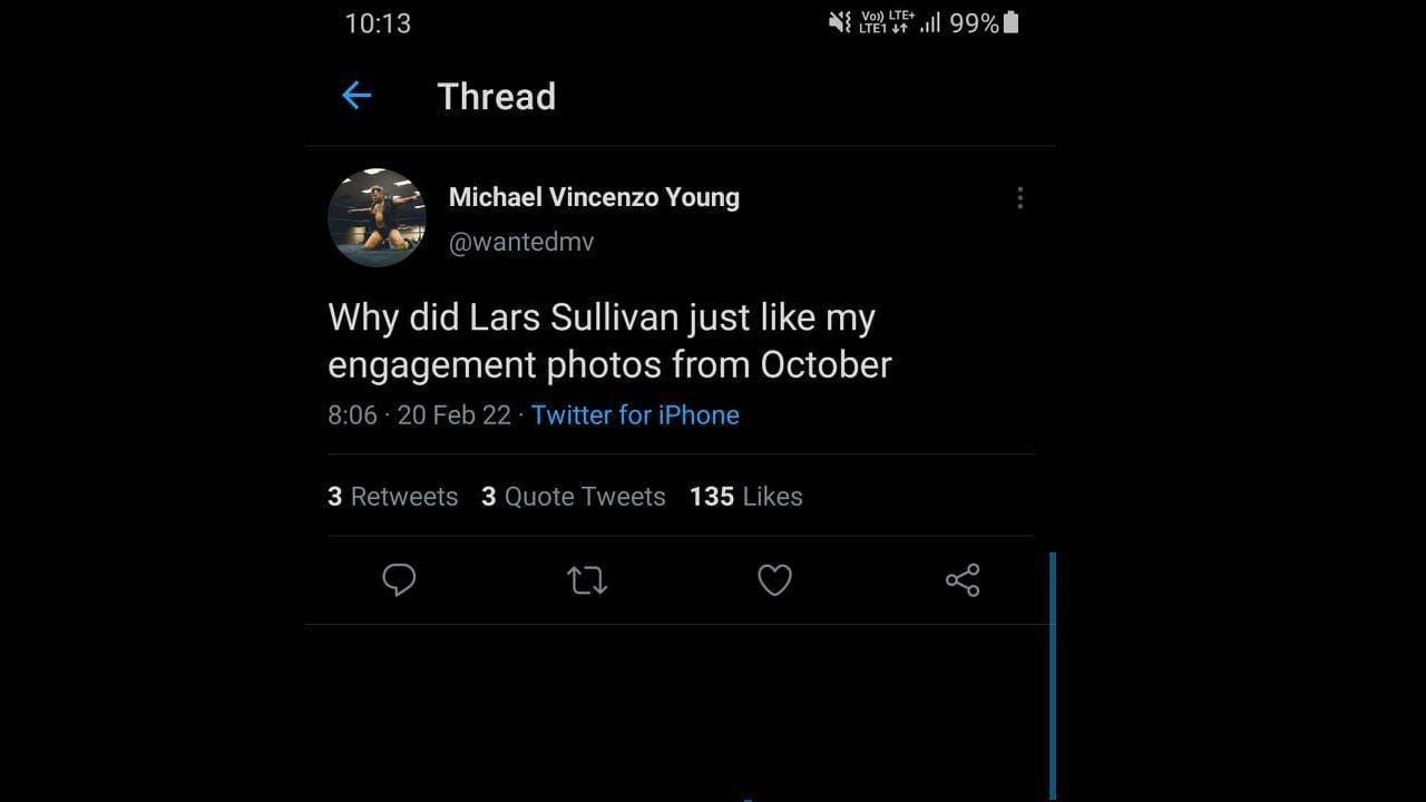 Screenshot of Michael Vincenzo Young's now-deleted tweet