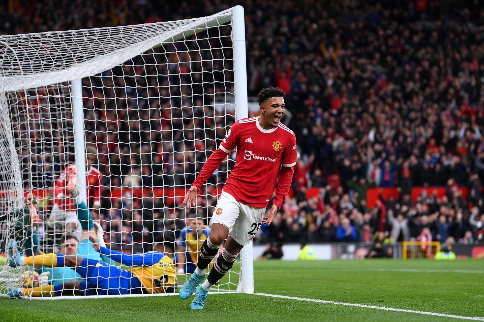 Jadon Sancho picked up two assists in the game against Leeds.