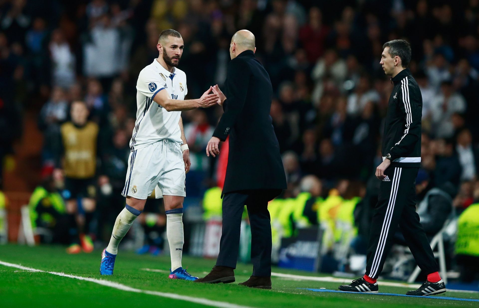 Karim Benzema (left) scored a lot of goals under Zinedine Zidane.