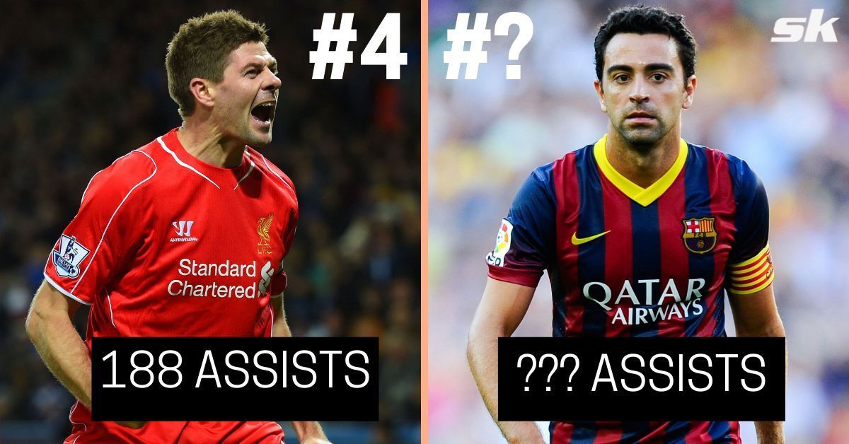 Xavi and Steven Gerrard are two of the best midfielders of the 21st century