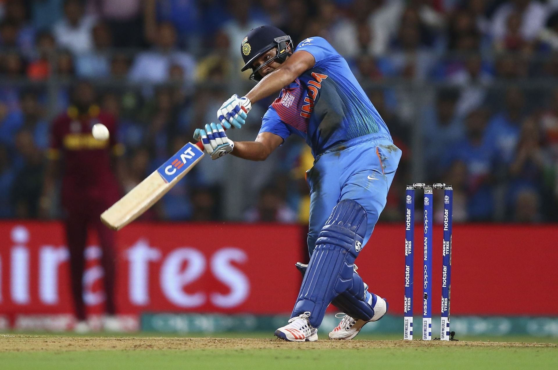 Rohit Sharma in a T20I against West Indies. Pic: Getty Images