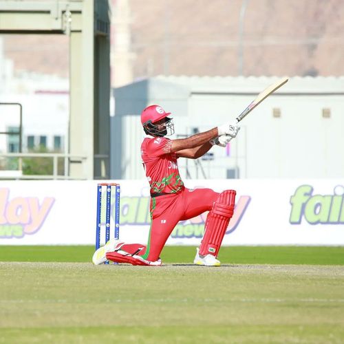 An Oman batter in action. Courtesy: Oman Cricket Twitter