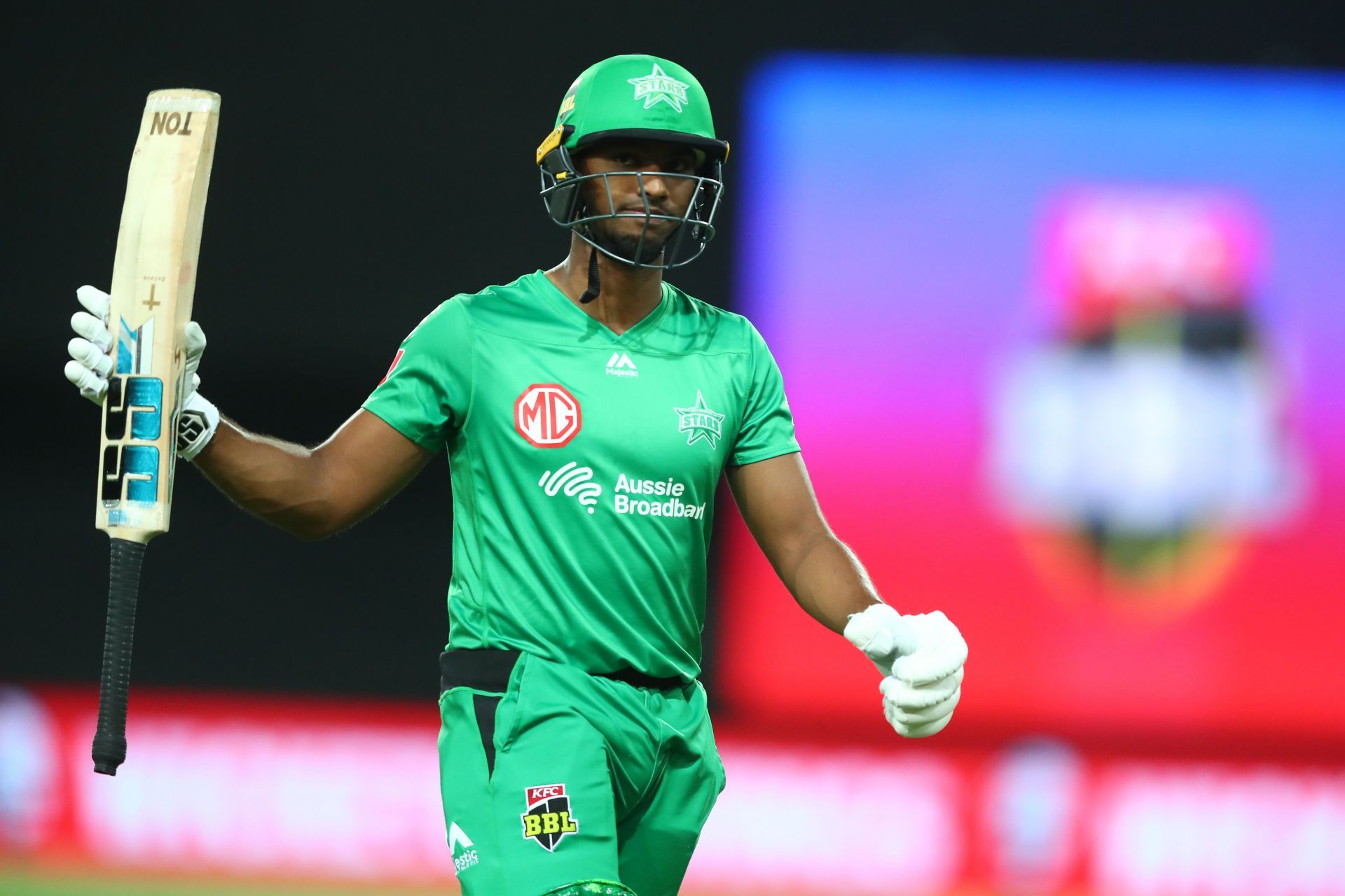 Nicholas Pooran in action during the BBL - Sixers v Stars